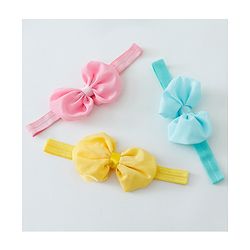 Babyhug Bow Applique Headbands Pack Of 3 - Multicolor