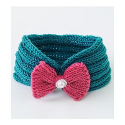 Babyhug Crochet Bow With Pearl Headbands - Blue