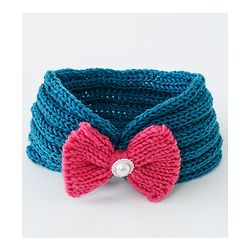 Babyhug Crochet Bow With Pearl Headbands - Blue
