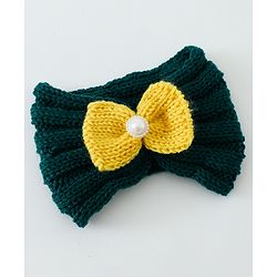 Babyhug Crochet Bow With Pearl Headbands - Blue