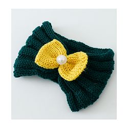 Babyhug Crochet Bow With Pearl Headbands - Blue
