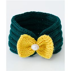 Babyhug Crochet Bow With Pearl Headbands - Blue