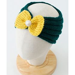 Babyhug Crochet Bow With Pearl Headbands - Blue