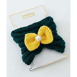 Babyhug Crochet Bow With Pearl Headbands - Blue