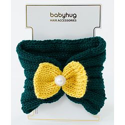Babyhug Crochet Bow With Pearl Headbands - Blue