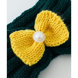Babyhug Crochet Bow With Pearl Headbands - Blue