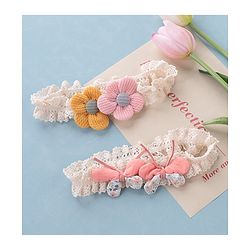 Babyhug Free Size Headbands with Floral Applique Pack of 2 - Multicolour