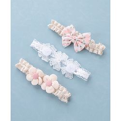Babyhug Free Size Headbands with Floral Applique Pack of 3 - Multicolour