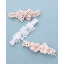 Babyhug Free Size Headbands with Floral Applique Pack of 3 - Multicolour