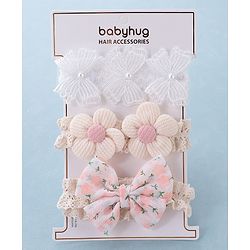 Babyhug Free Size Headbands with Floral Applique Pack of 3 - Multicolour