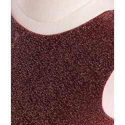 Babyhug Sleeveless Glittered Party Frock  With Corsage - Maroon