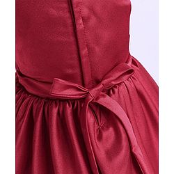 Babyhug Sleeveless Satin Party Frock - Red