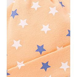 Babyhug 100%  Cotton Cap Star Print Peach - Diameter 9.5 cm