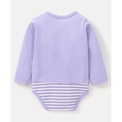 Babyhug 100% Cotton Knit Full Sleeves Onesie Hippo Print - Purple
