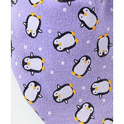 Babyhug 100% Cotton Knit Penguins Printed Booties - Purple