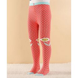 Cutewalk by Babyhug Anti Bacterial Footed  Tights Polka Dots Print - Red