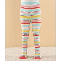 Cutewalk by Babyhug Anti Bacterial Footed  Tights Striped - Multicolor