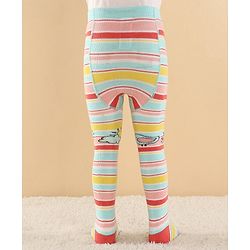 Cutewalk by Babyhug Anti Bacterial Footed  Tights Striped - Multicolor