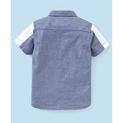 Babyhug 100% Cotton Half Sleeves Solid Shirt with Badge - Grey