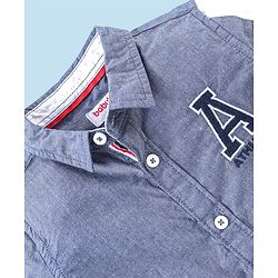 Babyhug 100% Cotton Half Sleeves Solid Shirt with Badge - Grey