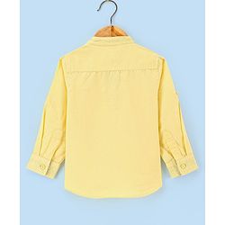 Babyhug 100% Cotton Full Sleeves Solid Color Kurta Style Shirt - Yellow