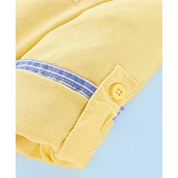 Babyhug 100% Cotton Full Sleeves Solid Color Kurta Style Shirt - Yellow