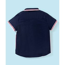 Babyhug 100% Cotton Half Sleeves Solid Oxford Shirt Cut & Sew Pattern - Red & Blue