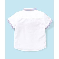 Babyhug 100% Cotton Woven Half Sleeves Cut & Sew Shirt - White & Blue