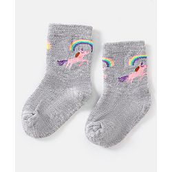 Cute Walk by Babyhug Cotton Non Terry Anti Bacterial Ankle Length Socks Unicorn Design Pack of 5 - Multicolour