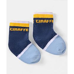 Cutewalk by Babyhug Ankle Length Anti-bacterial Cotton Knit Blend Socks Giraffe Design Pack of 5 - Multicolour