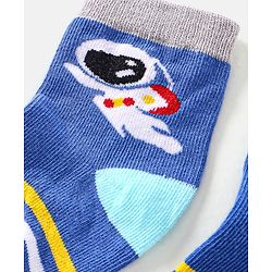 Cute Walk by Babyhug Cotton Non Terry Anti Bacterial Ankle Length Socks Space Design Pack of 5 - Multicolour