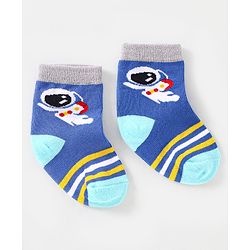 Cute Walk by Babyhug Cotton Non Terry Anti Bacterial Ankle Length Socks Space Design Pack of 5 - Multicolour