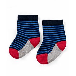 Cutewalk by Babyhug Ankle Length Anti-bacterial Cotton Knit Blend Socks Football and Striped Design Pack of 3 - Multicolour