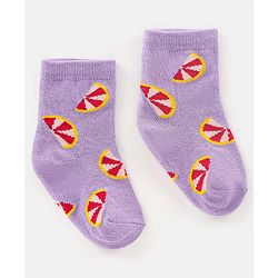 Cutewalk By Babyhug Anti Bacterial Ankle Length Socks Fruit Design Pack Of 5- Multicolor