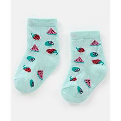 Cutewalk By Babyhug Anti Bacterial Ankle Length Socks Fruit Design Pack Of 5- Multicolor