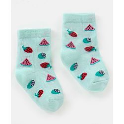 Cutewalk By Babyhug Anti Bacterial Ankle Length Socks Fruit Design Pack Of 5- Multicolor