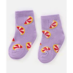 Cutewalk By Babyhug Anti Bacterial Ankle Length Socks Fruit Design Pack Of 5- Multicolor
