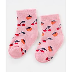 Cutewalk By Babyhug Anti Bacterial Ankle Length Socks Fruit Design Pack Of 5- Multicolor