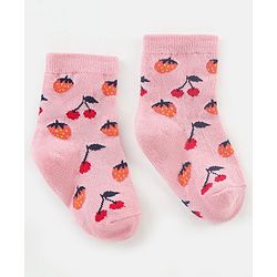 Cutewalk By Babyhug Anti Bacterial Ankle Length Socks Fruit Design Pack Of 5- Multicolor