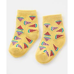 Cutewalk By Babyhug Anti Bacterial Ankle Length Socks Fruit Design Pack Of 5- Multicolor
