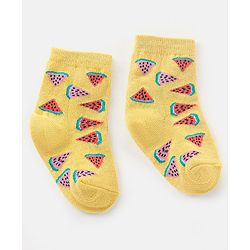 Cutewalk By Babyhug Anti Bacterial Ankle Length Socks Fruit Design Pack Of 5- Multicolor