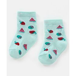 Cutewalk By Babyhug Anti Bacterial Ankle Length Socks Fruit Design Pack Of 5- Multicolor