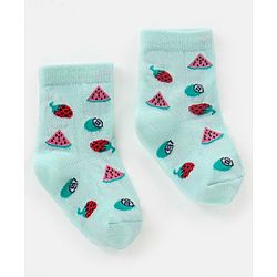 Cutewalk By Babyhug Anti Bacterial Ankle Length Socks Fruit Design Pack Of 5- Multicolor