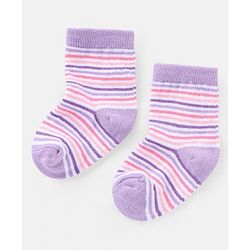 Cutewalk By Babyhug Anti Bacterial Ankle Length Socks Stripes & Crown Design Pack Of 3- Multicolor