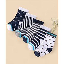 Cutewalk By Babyhug Anti Bacterial Ankle Length Socks Stripes Design Pack Of 5- Multicolor
