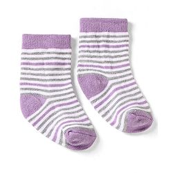Cute Walk by Babyhug Cotton Anti Bacterial Ankle Length Socks Heart & Stripes Design Pack of 5 - Multicolour