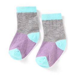 Cute Walk by Babyhug Cotton Anti Bacterial Ankle Length Socks Heart & Stripes Design Pack of 5 - Multicolour