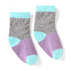Cute Walk by Babyhug Cotton Anti Bacterial Ankle Length Socks Heart & Stripes Design Pack of 5 - Multicolour