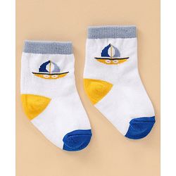 Cutewalk By Babyhug Anti Bacterial Ankle Length Socks Stripes & Whale Design Pack Of 5- Multicolor