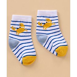 Cutewalk By Babyhug Anti Bacterial Ankle Length Socks Stripes & Whale Design Pack Of 5- Multicolor